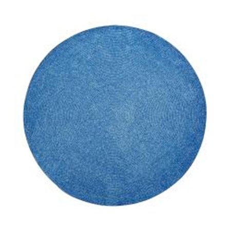 WORK-OF-ART 8 in. Round Chenille Reversible Rug - Smoke Blue WO2635571